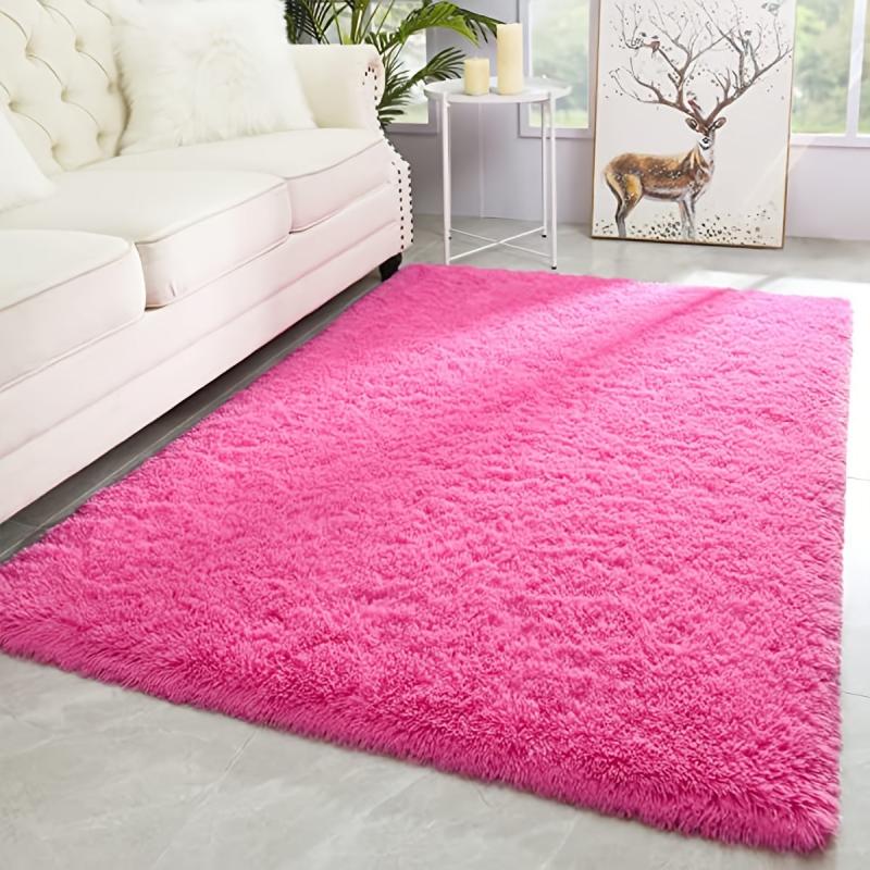 Ultra Soft Red Shaggy Rug for Living Room Bedroom Nursery and Dorm
