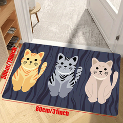 Soft Kitchen Rug Cat Anti Fatigue Non Slip Waterproof Set Runner Bedside
