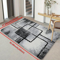 Modern Geometric Pattern Carpet Non Slip TPR Backing Machine Washable