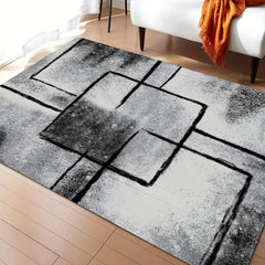 Modern Geometric Pattern Carpet Non Slip TPR Backing Machine Washable