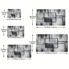 Modern Geometric Pattern Carpet Non Slip TPR Backing Machine Washable