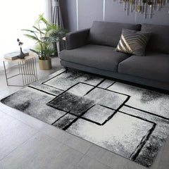 Modern Geometric Pattern Carpet Non Slip TPR Backing Machine Washable