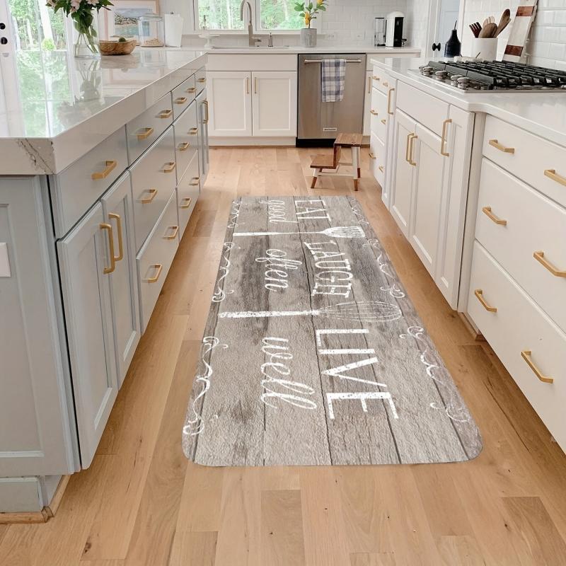 Wood Grain Rug Kitchen Bedroom Entrance Doormat Anti Slip Living Room