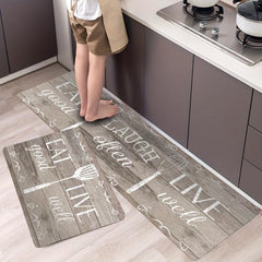Wood Grain Rug Kitchen Bedroom Entrance Doormat Anti Slip Living Room
