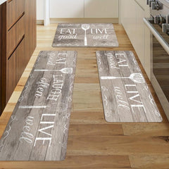 Wood Grain Rug Kitchen Bedroom Entrance Doormat Anti Slip Living Room