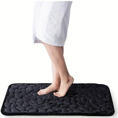 Soft Non Slip U-shaped Bath Rug Cobblestone Shaped Toilet Mat