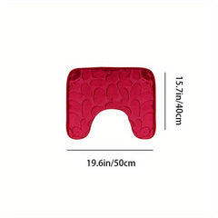 Soft Non Slip U-shaped Bath Rug Cobblestone Shaped Toilet Mat