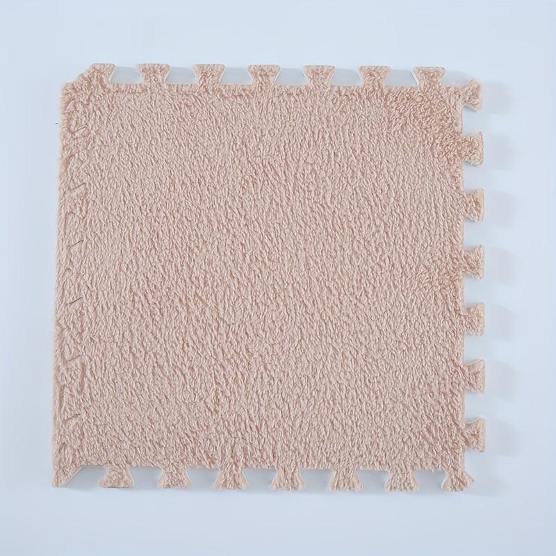 10pcs Soft Fluffy Foam Mat Anti Slip Puzzle Floor Mats For Play Safety