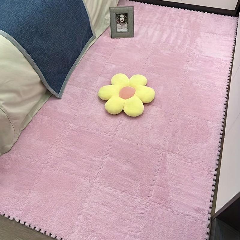 10pcs Soft Fluffy Foam Mat Anti Slip Puzzle Floor Mats For Play Safety