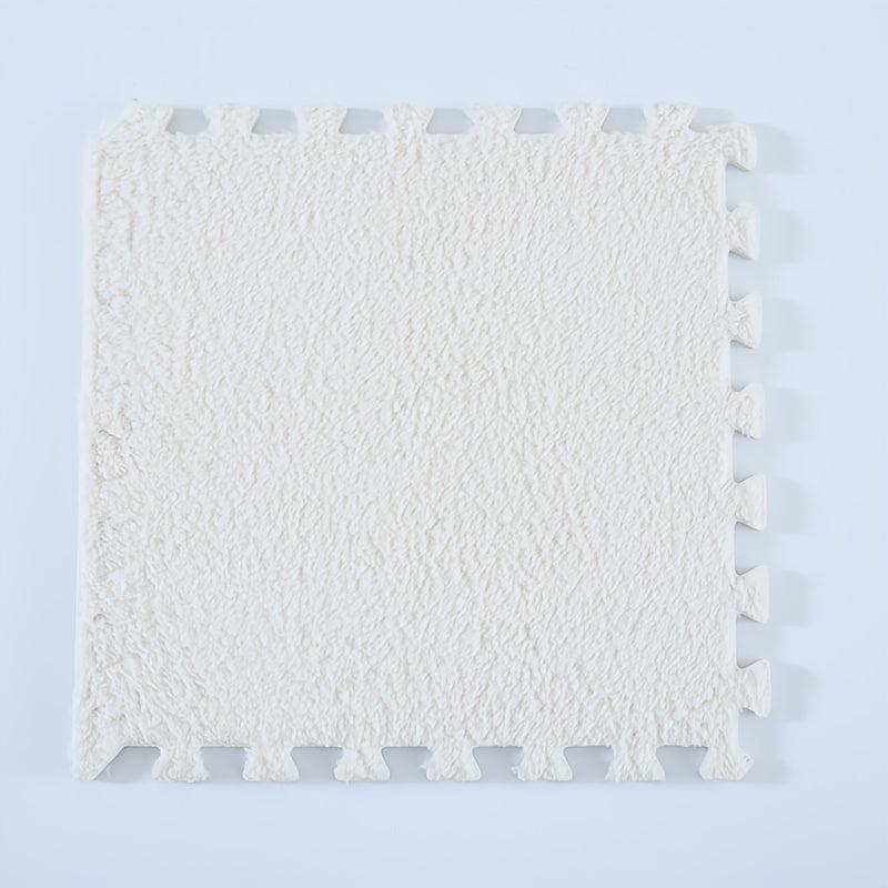 10pcs Soft Fluffy Foam Mat Anti Slip Puzzle Floor Mats For Play Safety