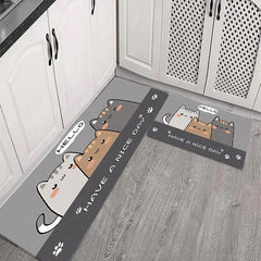 Cat Kitchen Floor Mat Non Slip Absorbent Living Room Bedroom Rug