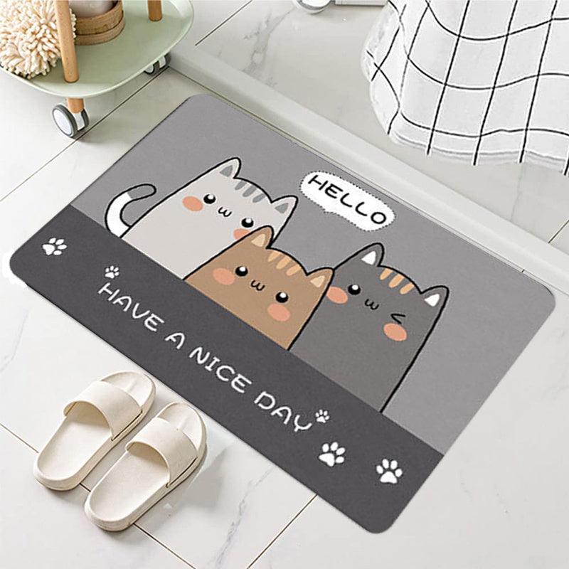 Cat Kitchen Floor Mat Non Slip Absorbent Living Room Bedroom Rug
