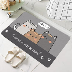 Cat Kitchen Floor Mat Non Slip Absorbent Living Room Bedroom Rug