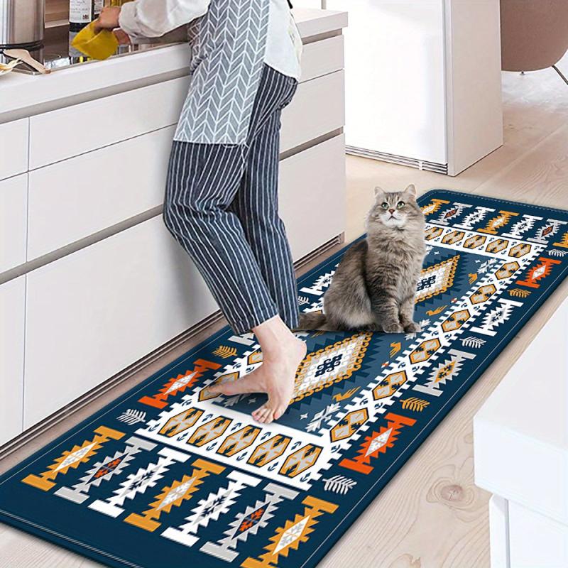 Soft Moroccan Kitchen Rugs Navy Mediterranean Carpet Runner Rugs