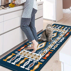 Soft Moroccan Kitchen Rugs Navy Mediterranean Carpet Runner Rugs