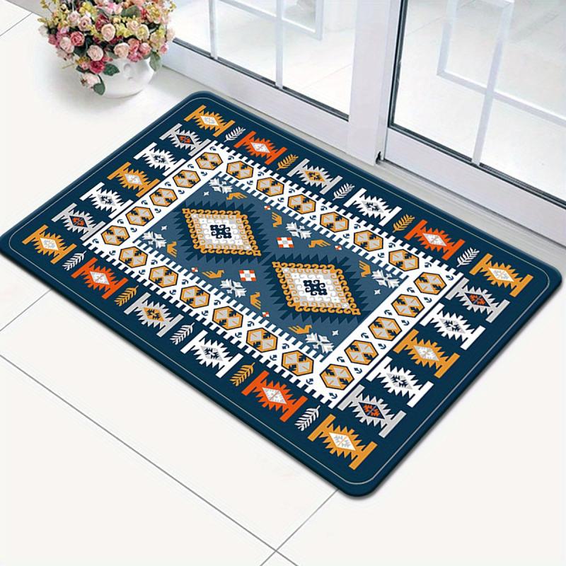 Soft Moroccan Kitchen Rugs Navy Mediterranean Carpet Runner Rugs