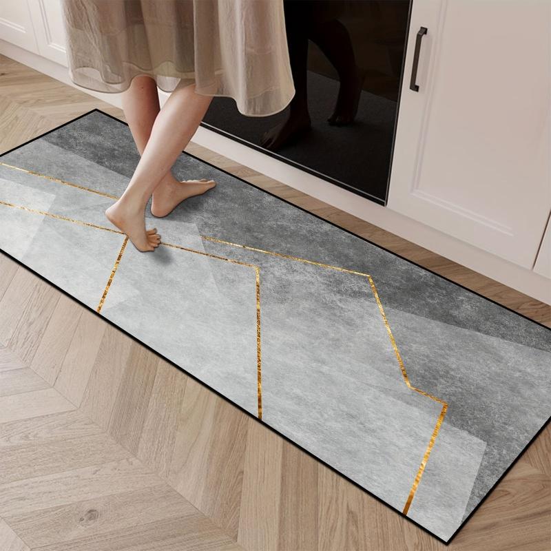 Modern Soft Kitchen Rug Anti Fatigue Absorbent Non Slip Runner Rug