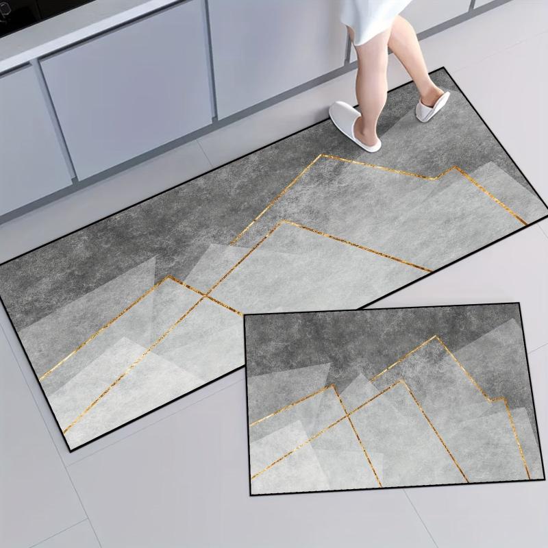 Modern Soft Kitchen Rug Anti Fatigue Absorbent Non Slip Runner Rug