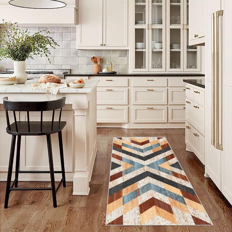 Geometric 2'X10' Runner Rug Abstract Stain Resistant
