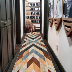 Geometric 2'X10' Runner Rug Abstract Stain Resistant