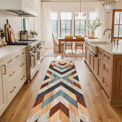 Geometric 2'X10' Runner Rug Abstract Stain Resistant