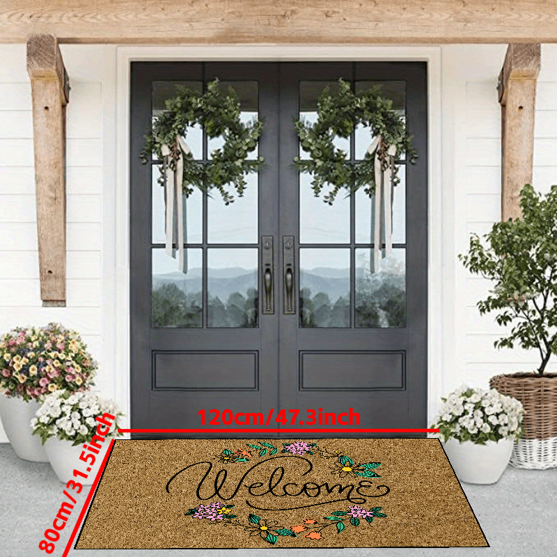 Durable Welcome Doormat Non-slip Front Door Mat Dirt Resistant Indoor Outdoor