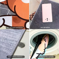 2pcs Modern Patterned Kitchen Floor Mat Non-slip Kitchen Rug