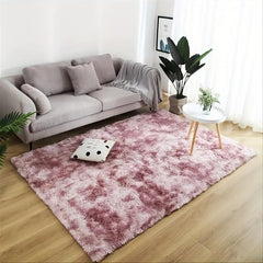 Soft Tie Dyed Plush Fluffy Area Rug for Bedroom Living Room