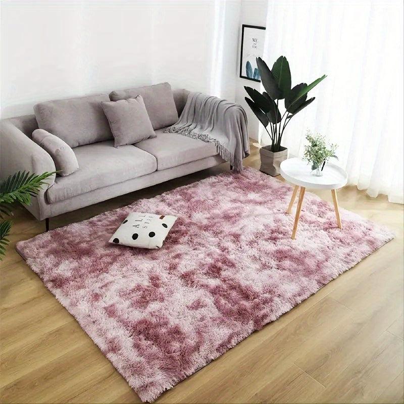 Soft Tie Dyed Plush Fluffy Area Rug for Bedroom Living Room