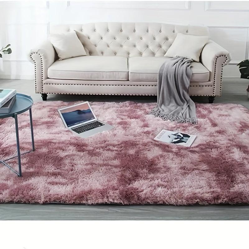 Soft Tie Dyed Plush Fluffy Area Rug for Bedroom Living Room