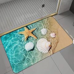 Non Slip Bath Rugs Sponge Foam Flannel Mat Bright 3D Print Rug