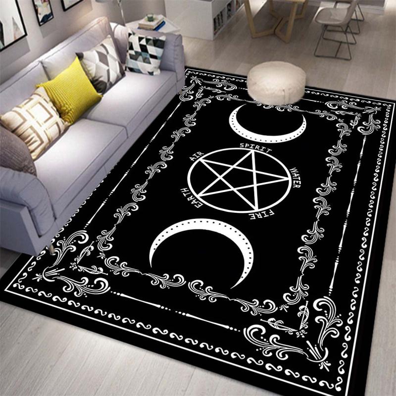 Large Anti Slip Pentagram Moon Carpet for Living Room and Bedroom
