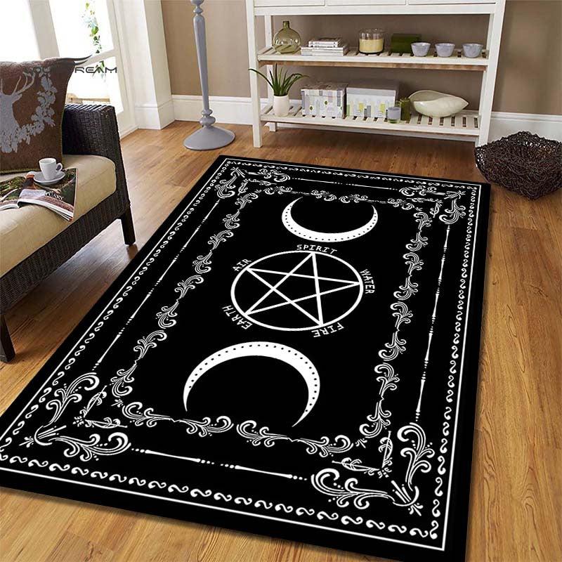 Large Anti Slip Pentagram Moon Carpet for Living Room and Bedroom
