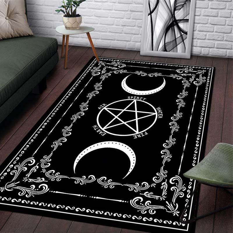 Large Anti Slip Pentagram Moon Carpet for Living Room and Bedroom