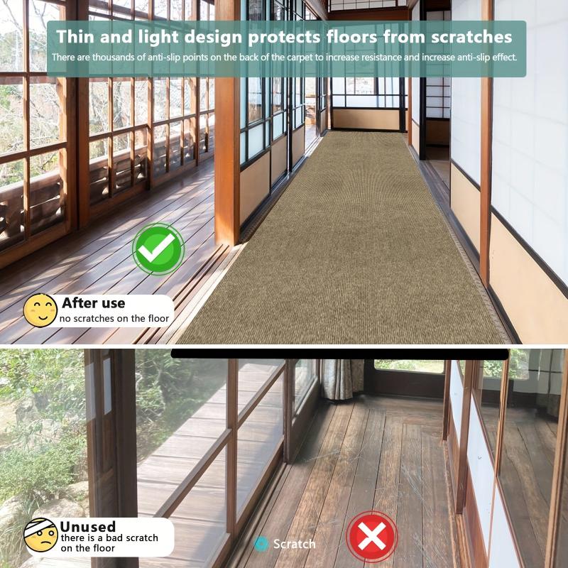 Striped Non Slip Runner Rug Stain Resistant Indoor Outdoor Waterproof