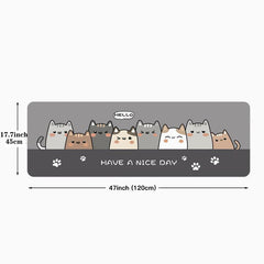 Anti-fatigue Cats Kitchen Mat Polyester Carpet w/ Anti-slip Strip