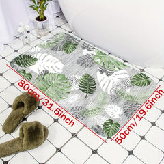 Leaf Printed Floor Mat Absorbent Non-slip Carpet Bathroom Rug