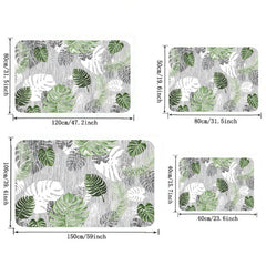 Leaf Printed Floor Mat Absorbent Non-slip Carpet Bathroom Rug