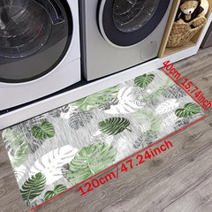 Leaf Printed Floor Mat Absorbent Non-slip Carpet Bathroom Rug