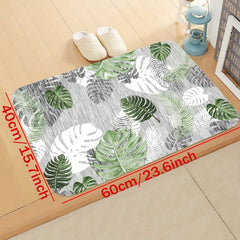 Leaf Printed Floor Mat Absorbent Non-slip Carpet Bathroom Rug