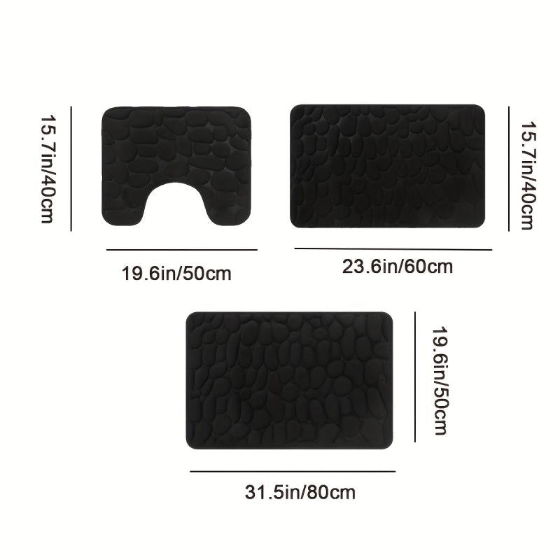 Memory Foam U-shaped Bath Rug Soft Non Slip Quick Dry Bath Mat