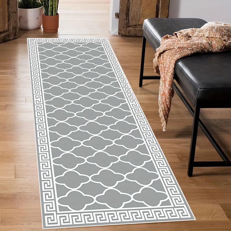Soft Moroccan Runner Rug Non Slip Geometric Runner for Hallway Kitchen