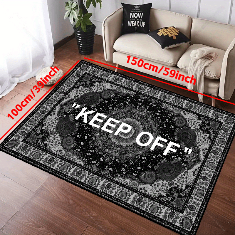 Non Slip Oriental Distressed Rug Machine Washable Faux Wool Floor Carpet