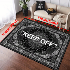 Non Slip Oriental Distressed Rug Machine Washable Faux Wool Floor Carpet