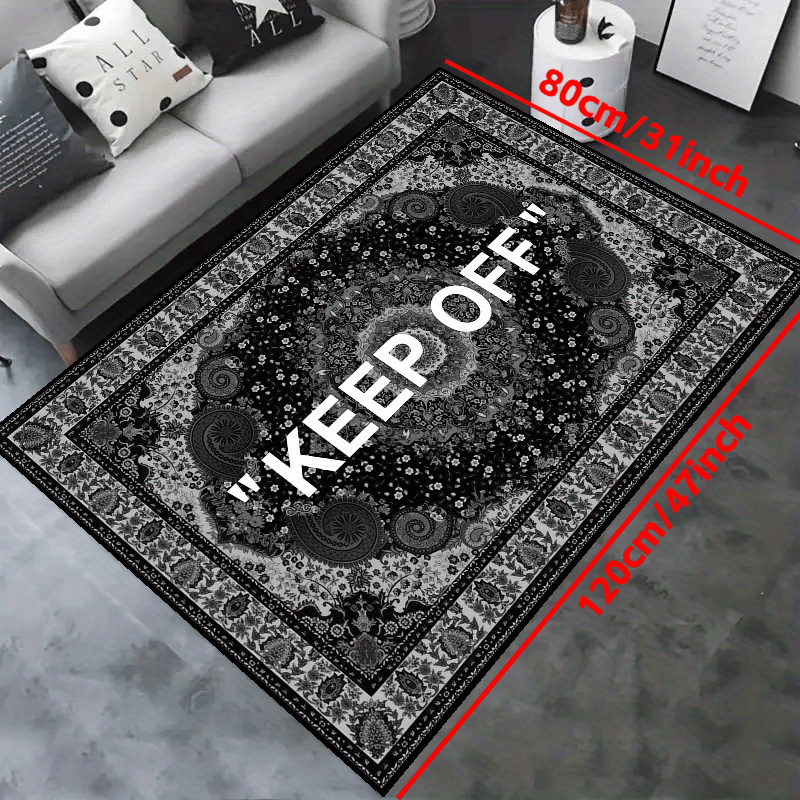 Non Slip Oriental Distressed Rug Machine Washable Faux Wool Floor Carpet