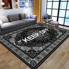 Non Slip Oriental Distressed Rug Machine Washable Faux Wool Floor Carpet