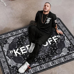 Non Slip Oriental Distressed Rug Machine Washable Faux Wool Floor Carpet