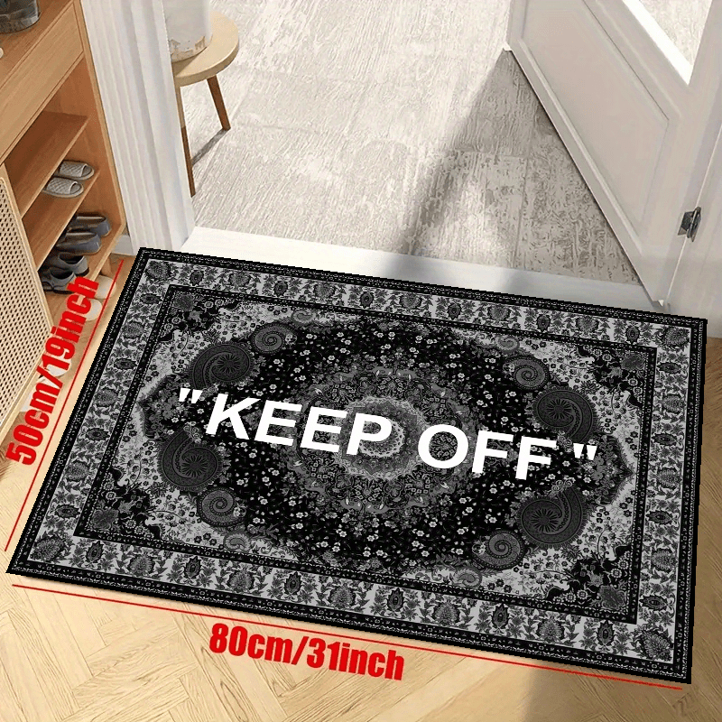 Non Slip Oriental Distressed Rug Machine Washable Faux Wool Floor Carpet