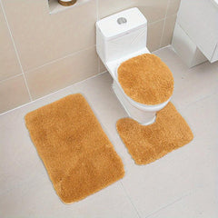 Soft Velvet Bath Rug Set Absorbent & Non Slip Mats - 3 Piece