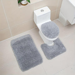 Soft Velvet Bath Rug Set Absorbent & Non Slip Mats - 3 Piece